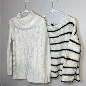 WHITE SWEATER BUNDLE of 2